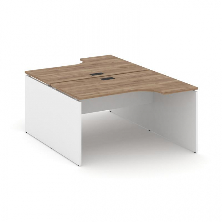 Style Project Рабочая станция эргоном. SN-D.DRPA-022 Дуб Табак/Белый/Черная Заглушка 1580*1632/1992*