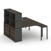 Concept Рабочая станция с опорным шкафом-купе с надставкой выс. CN.DSA-221 A Дуб Мали/Антрацит/Метал