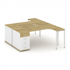 Concept Рабочая станция CN.DSA-401 W Дуб Винченцо/Белый Бриллиант/Металл Белый 1800*1180*750