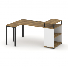 Concept Стол эргономичный с опорным стеллажом с верх. горизонтом CN.SA-203(L) Сандал Янтарный/Белый