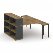 Concept Рабочая станция с опорным стеллажом с надставкой низ. CN.DSA-206 Сандал Янтарный/Антрацит/Ме