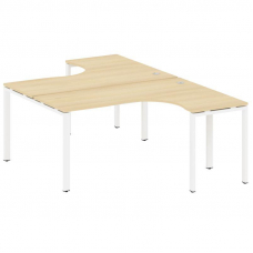 Metal System Рабочая станция криволинейная на П-образном м/к БП.РАС-СА-2.4 Акация Лорка/Металл Белый