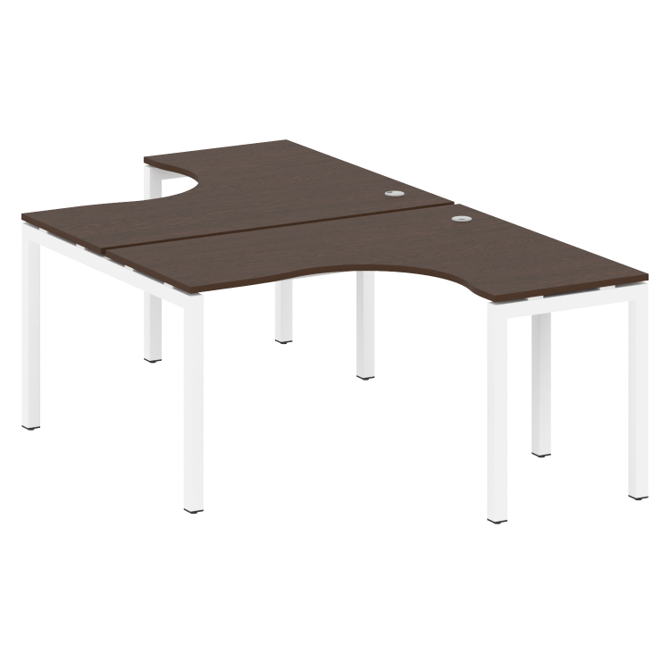 Metal System Quattro Рабочая станция криволинейная на П-образном м/к 50БП.РАС-СА-2.3 Венге Цаво/Мета