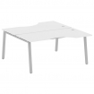 Metal System Рабочая станция криволинейная на А-образном м/к БА.РАС-СА-2.1 Белый/Металл Серый 1600*1