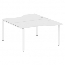 Metal System Рабочая станция криволинейная на П-образном м/к БП.РАС-СА-2.2 Белый/Металл Белый 1400*1