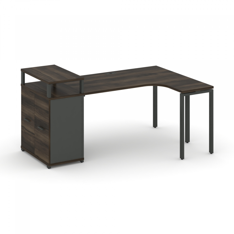 Concept Стол эргономичный с опорным распаш. шкафом с верх. горизонтом CN.SA-212(R) A Дуб Мали/Антрац