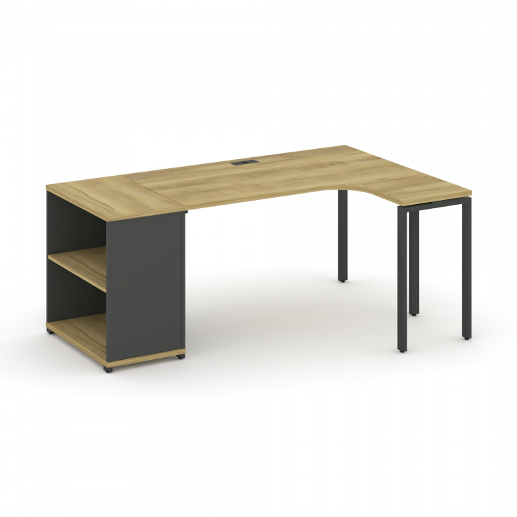 Concept Стол эргономичный с опорным стеллажом CN.SA-201(R) Дуб Винченцо/Антрацит/Металл Антрацит 180