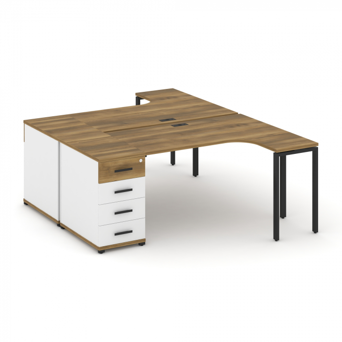 Concept Рабочая станция CN.DSA-401 B Сандал Янтарный/Белый Бриллиант/Металл Черный 1800*1180*750