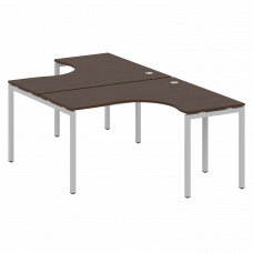 Metal System Quattro Рабочая станция криволинейная на П-образном м/к 40БП.РАС-СА-2.3 Венге Цаво/Мета