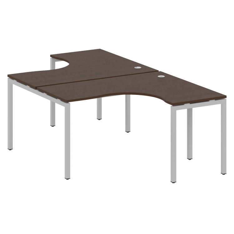 Metal System Quattro Рабочая станция криволинейная на П-образном м/к 40БП.РАС-СА-2.3 Венге Цаво/Мета