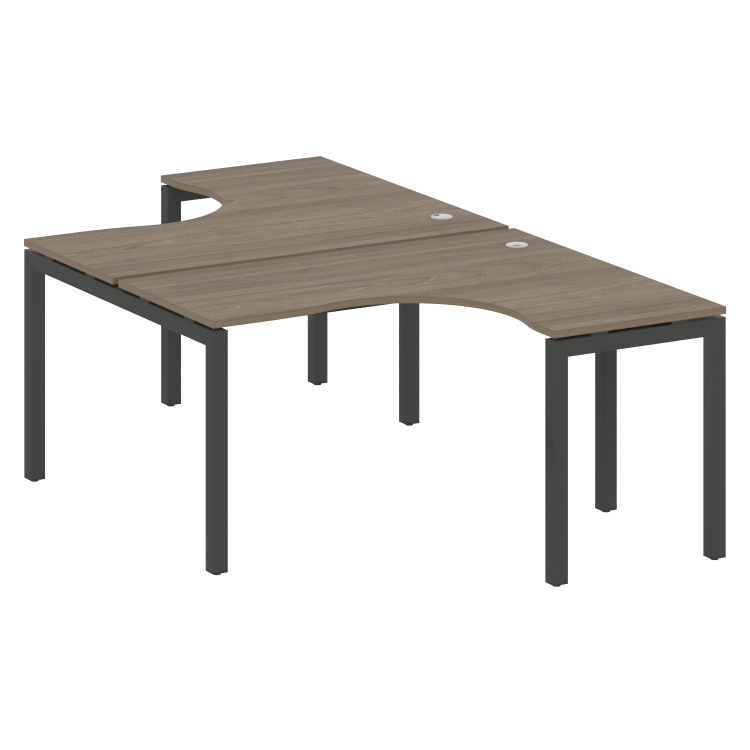 Metal System Quattro Рабочая станция криволинейная на П-образном м/к 50БП.РАС-СА-2.3 Вяз Благородный