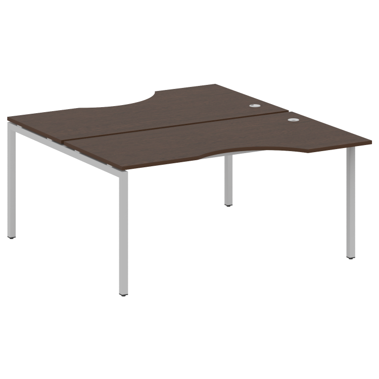 Metal System Quattro Рабочая станция криволинейная на П-образном м/к 40БП.РАС-СА-2.1 Венге Цаво/Мета