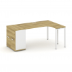 Concept Стол эргономичный с опорным распаш. шкафом CN.SA-209(R) W Дуб Винченцо/Белый Бриллиант/Метал