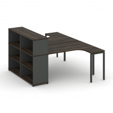 Concept Рабочая станция с опорным стеллажом с надставкой низ. CN.DSA-205 Дуб Мали/Антрацит/Металл Ан