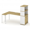 Concept Стол эргономичный с опорным шкафом-купе с надставкой выс. CN.SA-222(L) W Дуб Винченцо/Белый