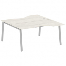 Metal System Рабочая станция криволинейная на А-образном м/к БА.РАС-СА-2.1 Дуб Наварра/Металл Серый