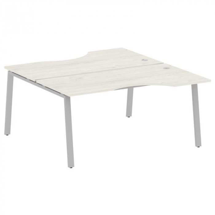 Metal System Рабочая станция криволинейная на А-образном м/к БА.РАС-СА-2.1 Дуб Наварра/Металл Серый