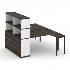 Concept Рабочая станция с опорным шкафом-купе с надставкой выс. CN.DSA-221 B Дуб Мали/Белый Бриллиан