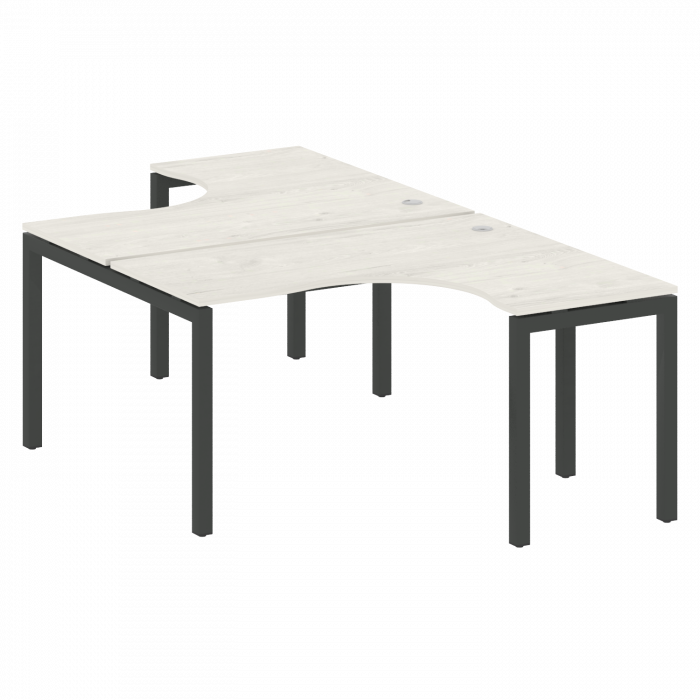 Metal System Quattro Рабочая станция криволинейная на П-образном м/к 50БП.РАС-СА-2.3 Дуб Наварра/Мет