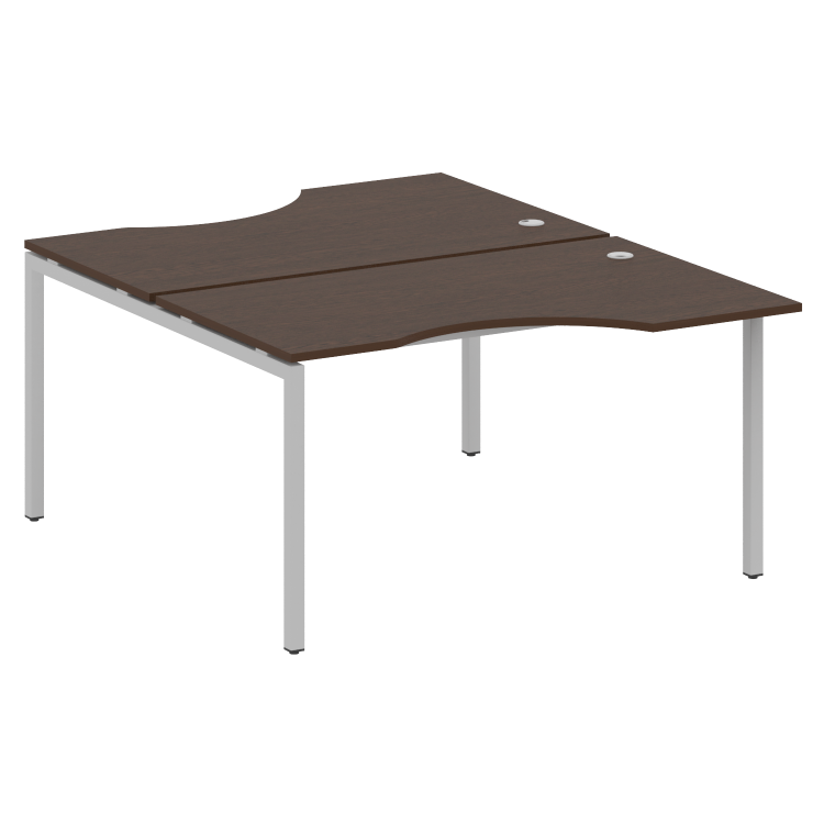 Metal System Quattro Рабочая станция криволинейная на П-образном м/к 40БП.РАС-СА-2.2 Венге Цаво/Мета