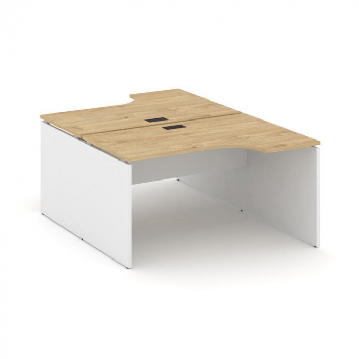 Style Project Рабочая станция эргоном. SN-D.DRPA-021 Тиквуд Светлый/Белый/Черная Заглушка 1380*1632/