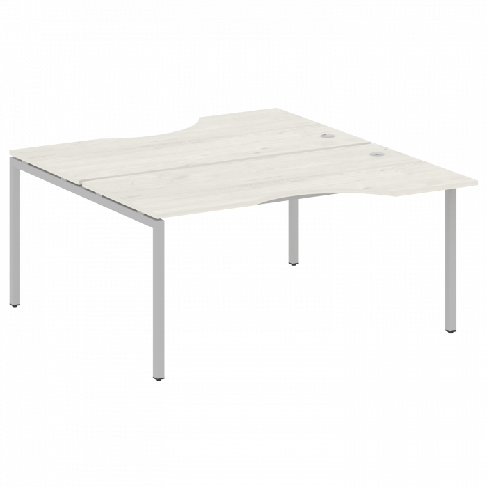 Metal System Quattro Рабочая станция криволинейная на П-образном м/к 40БП.РАС-СА-2.1 Дуб Наварра/Мет