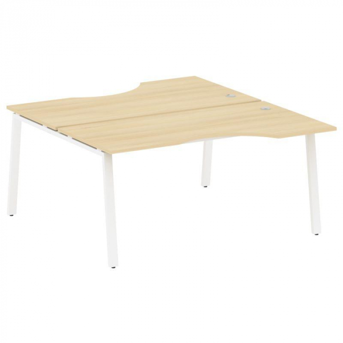 Metal System Рабочая станция криволинейная на А-образном м/к БА.РАС-СА-2.1 Акация Лорка/Металл Белый