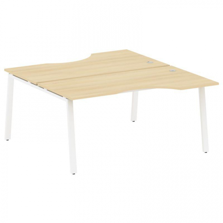 Metal System Рабочая станция криволинейная на А-образном м/к БА.РАС-СА-2.1 Акация Лорка/Металл Белый