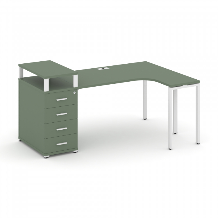 Concept Стол эргономичный CN.SA-406(R) W Кобо/Металл Белый 2000*1180*917