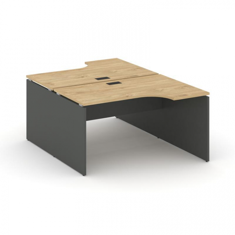 Style Project Рабочая станция эргоном. SN-D.DRPA-011 Тиквуд Светлый/Антрацит/Черная Заглушка 1380*14