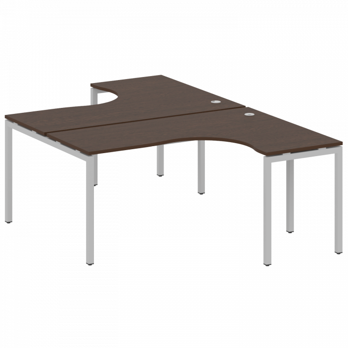 Metal System Quattro Рабочая станция криволинейная на П-образном м/к 40БП.РАС-СА-2.4 Венге Цаво/Мета