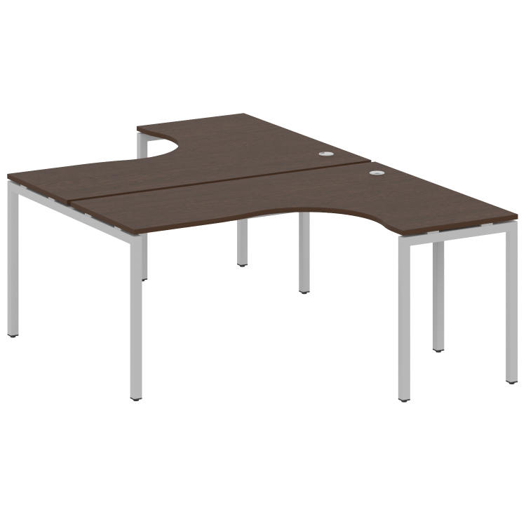 Metal System Quattro Рабочая станция криволинейная на П-образном м/к 40БП.РАС-СА-2.4 Венге Цаво/Мета