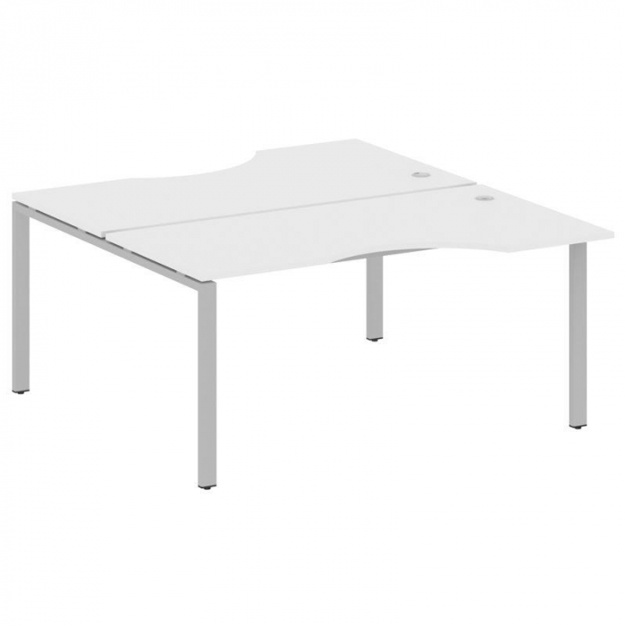 Метал Систем Рабочая станция криволинейная на П-образном м/к БП.РАС-СА-2.1 Белый/Металл Серый 1600*1