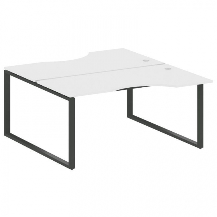 Metal System Рабочая станция криволинейная на О-образном м/к БО.РАС-СА-2.1 Белый/Металл Антрацит 160