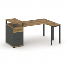 Concept Стол эргономичный CN.SA-408(R) A Сандал Янтарный/Антрацит/Металл Антрацит 2000*1180*917