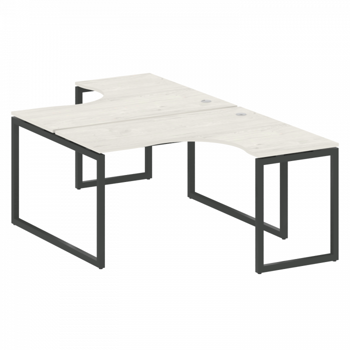 Metal System Quattro Рабочая станция криволинейная на О-образном м/к 40БО.РАС-СА-2.3 Дуб Наварра/Мет