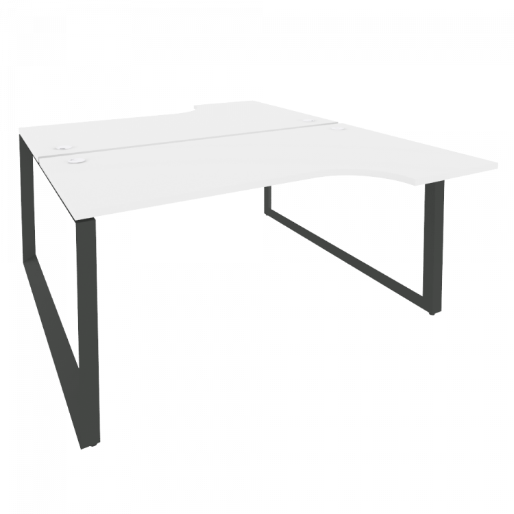 Onix Рабочая станция на О-образном м/к O.MO-D.SA-1 Белый Бриллиант/Металл Антрацит 1580*1995*750 (14