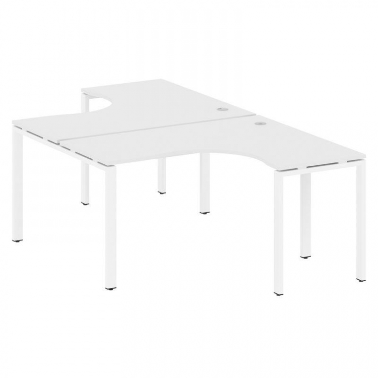 Metal System Рабочая станция криволинейная на П-образном м/к БП.РАС-СА-2.3 Белый/Металл Белый 1400*2