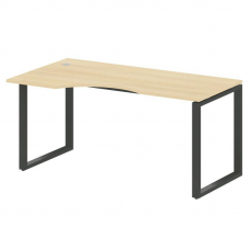 Metal System Стол криволинейный левый на О-образном м/к БО.СА-1 (L) Акация Лорка/Металл Антрацит 160