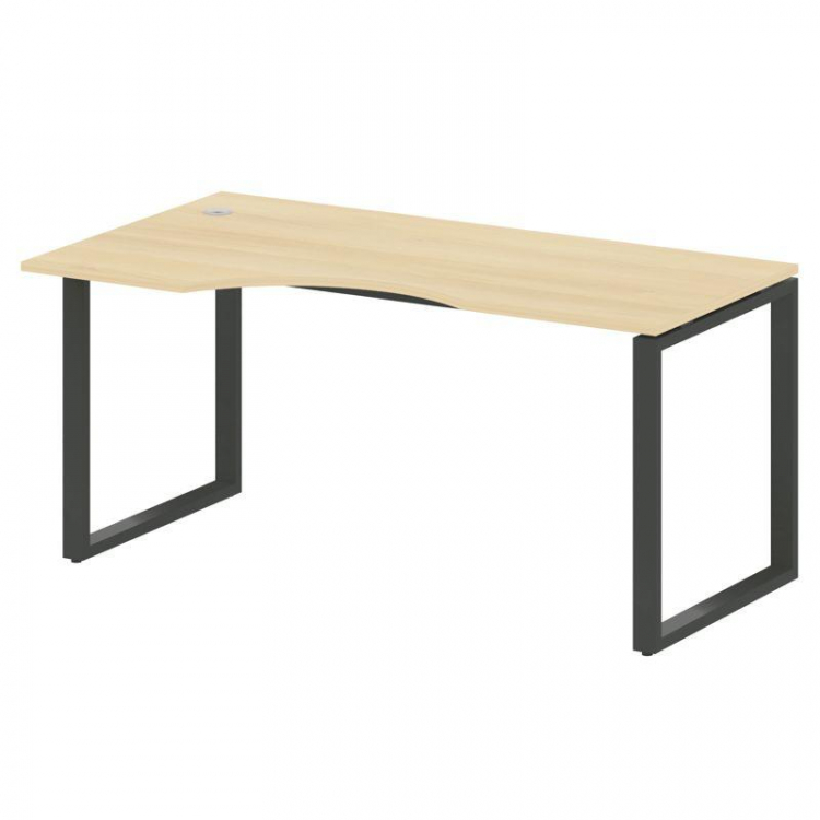 Metal System Стол криволинейный левый на О-образном м/к БО.СА-1 (L) Акация Лорка/Металл Антрацит 160