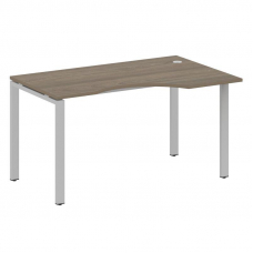 Metal System Стол криволинейный правый на П-образном м/к БП.СА-2 (R) Вяз Благородный/Металл Серый 14
