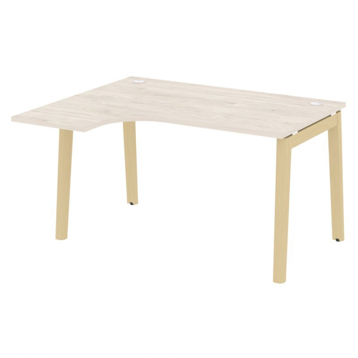 Onix Wood Стол эргономичный левый OW.SA-3 (L) Денвер Светлый/Дуб Светлый/Металл Белый 1380*1180*750