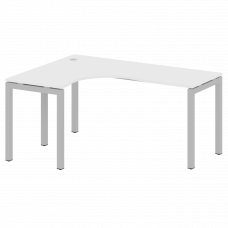Metal System Quattro Стол криволинейный левый на П-образном м/к 50БП.СА-4 (L) Белый/Металл Серый 160