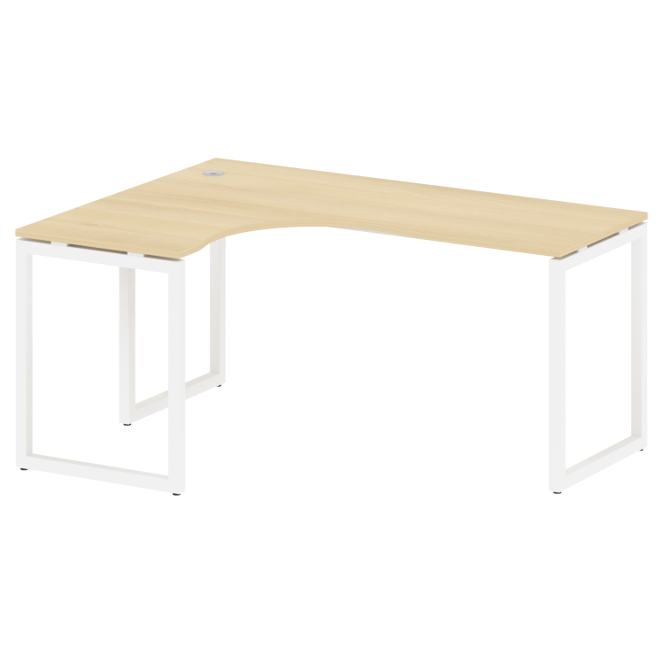 Metal System Quattro Стол криволинейный левый на О-образном м/к 40БО.СА-4 (L) Акация Лорка/Металл Бе