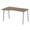 Metal System Стол криволинейный левый на А-образном м/к БА.СА-2 (L) Вяз Благородный/Металл Серый 140