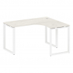 Metal System Стол криволинейный правый на О-образном м/к БО.СА-3 (R) Дуб Наварра/Металл Белый 1400*1