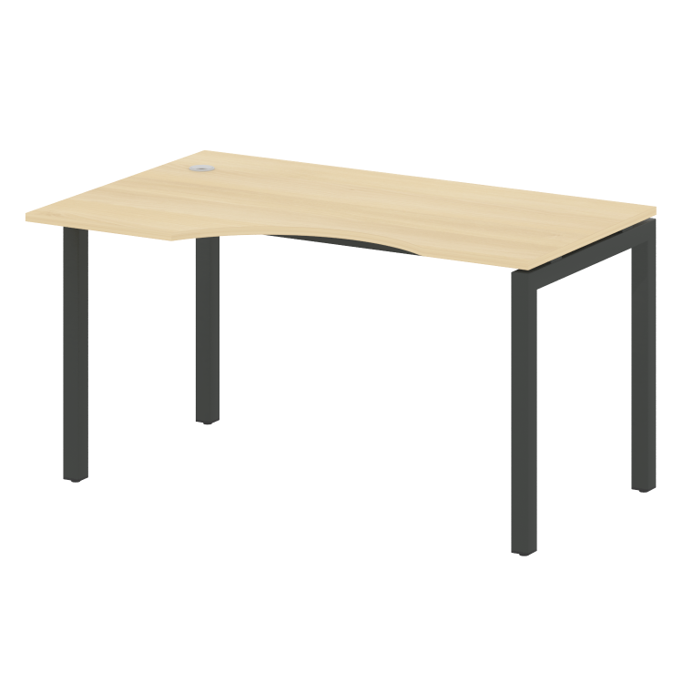 Metal System Quattro Стол криволинейный левый на П-образном м/к 50БП.СА-2 (L) Акация Лорка/Металл Ан