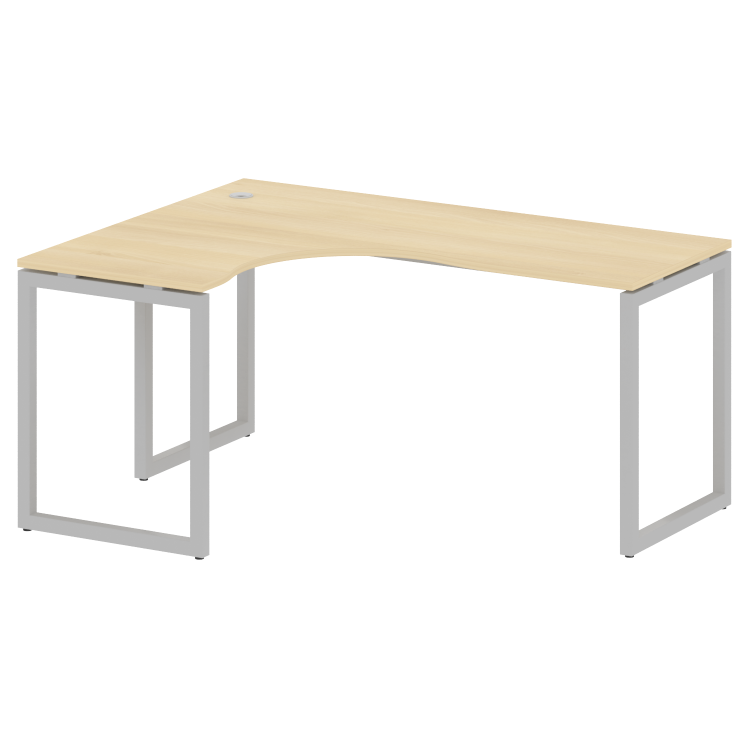 Metal System Quattro Стол криволинейный левый на О-образном м/к 40БО.СА-4 (L) Акация Лорка/Металл Се