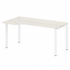Metal System Quattro Стол криволинейный левый на П-образном м/к 50БП.СА-1 (L) Дуб Наварра/Металл Бел