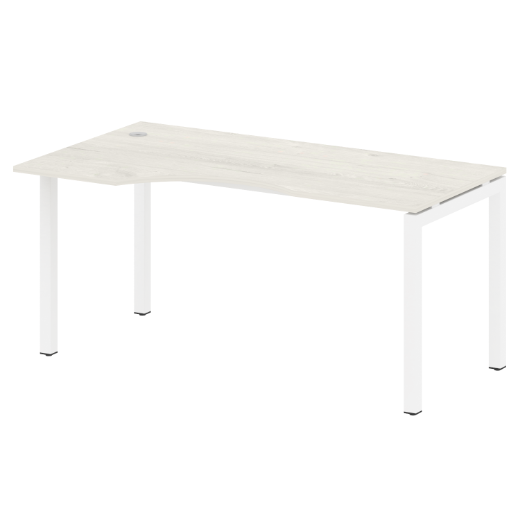 Metal System Quattro Стол криволинейный левый на П-образном м/к 50БП.СА-1 (L) Дуб Наварра/Металл Бел